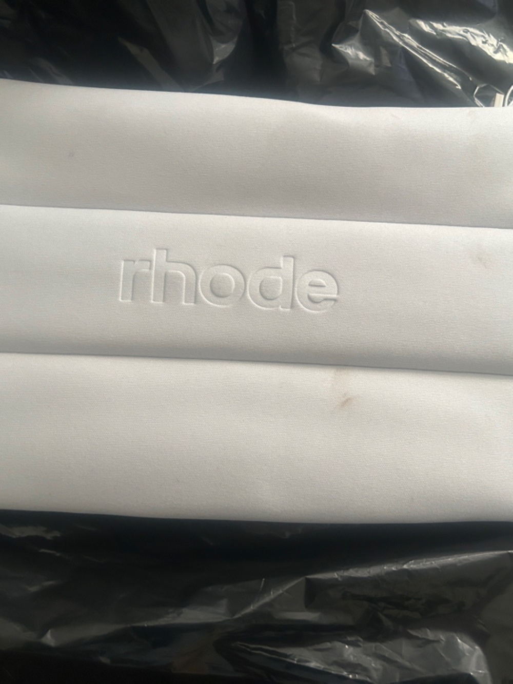 RHODE grey Quilted Pouch with Vertical Panels